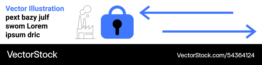 Secure data transmission concept with large lock vector image