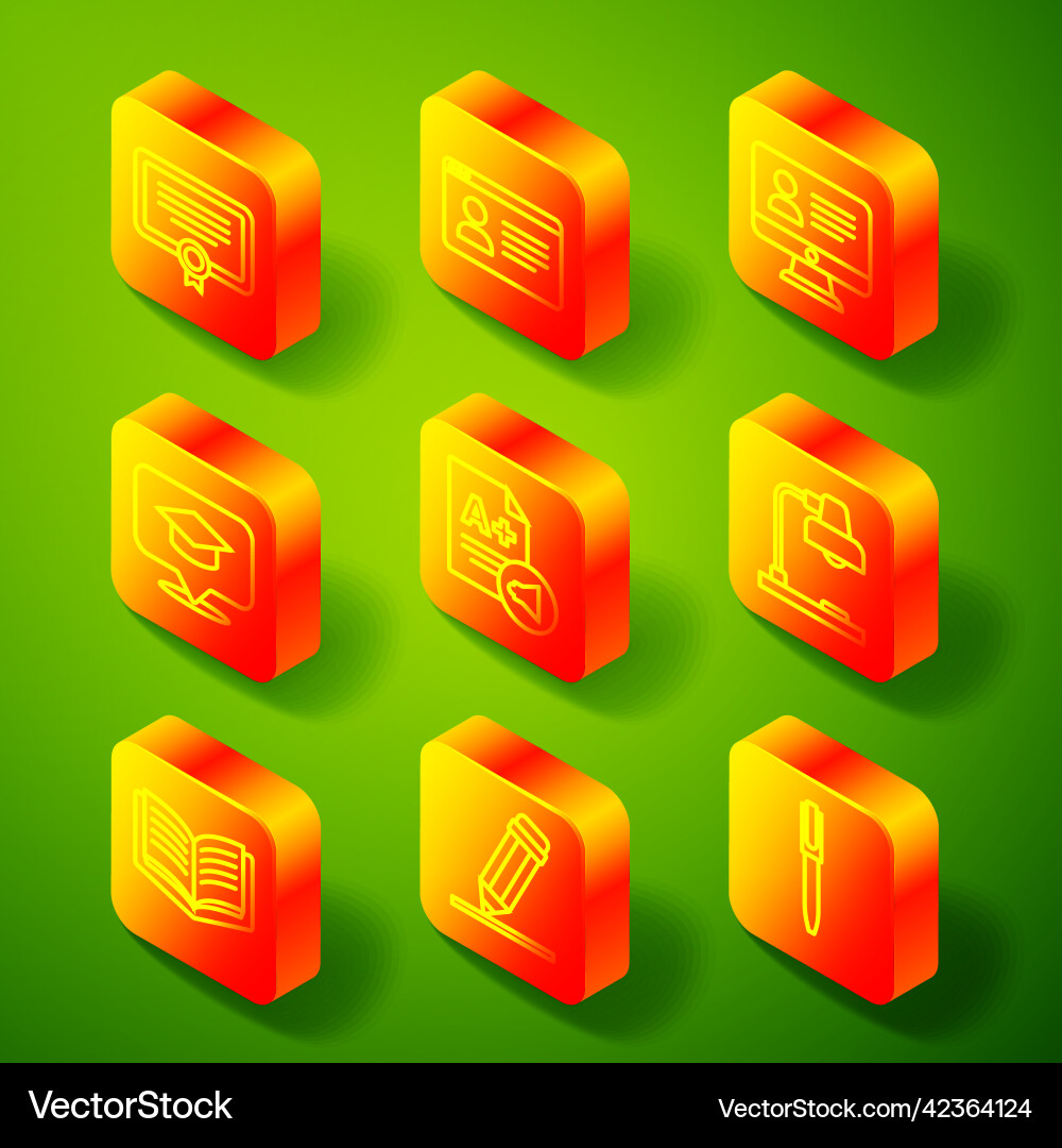 Set line certificate template online class vector image