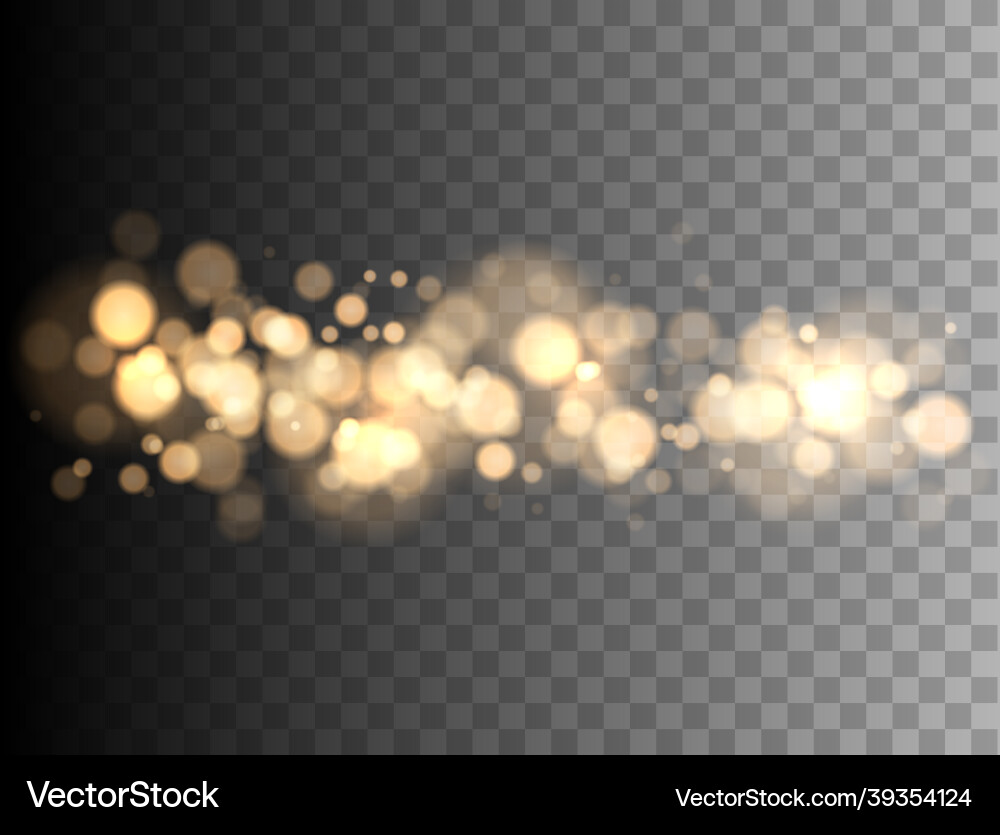 Shining bokeh isolated on transparent background vector image