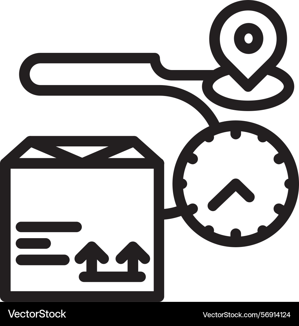 Shipment status linear style icon design vector image