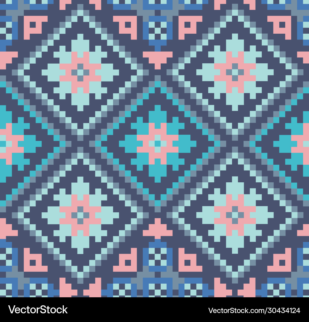 Snowflake knitted effect repeat pattern Snowflake knitted effect repeat pattern vector image