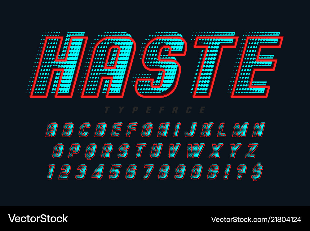 Speedy Font - Dynamic Alphabet vector image