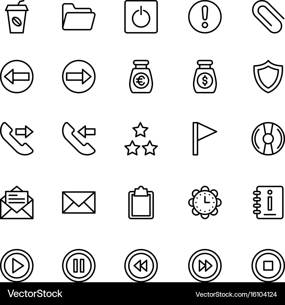 Web and mobile ui line icons 7 Vector Image