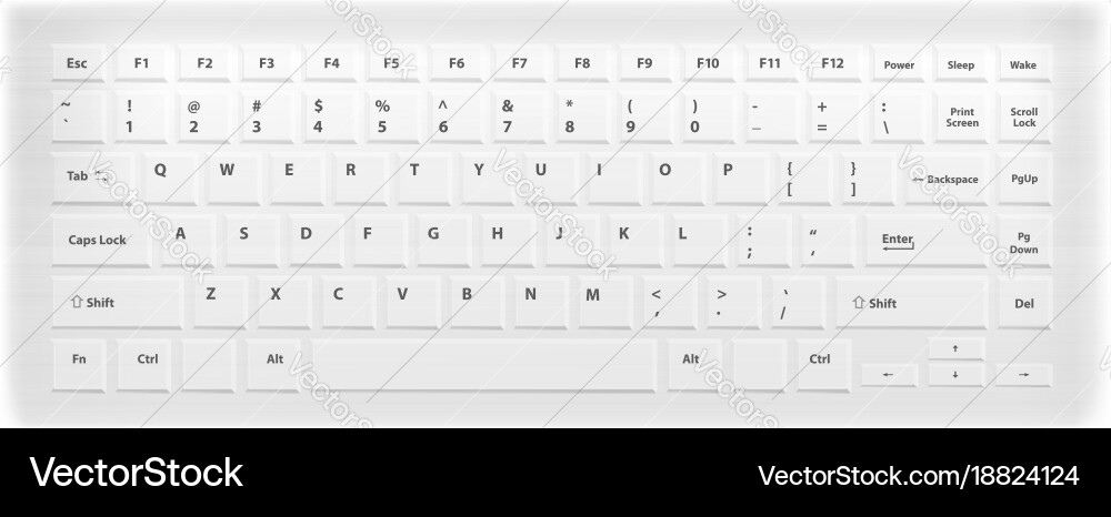 White Laptop Keyboard Vector Image
