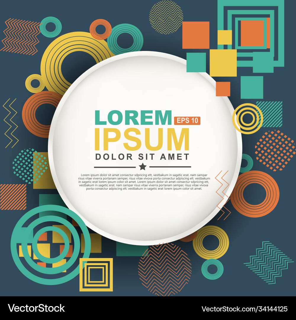 Abstract circle geometric pattern design vector image