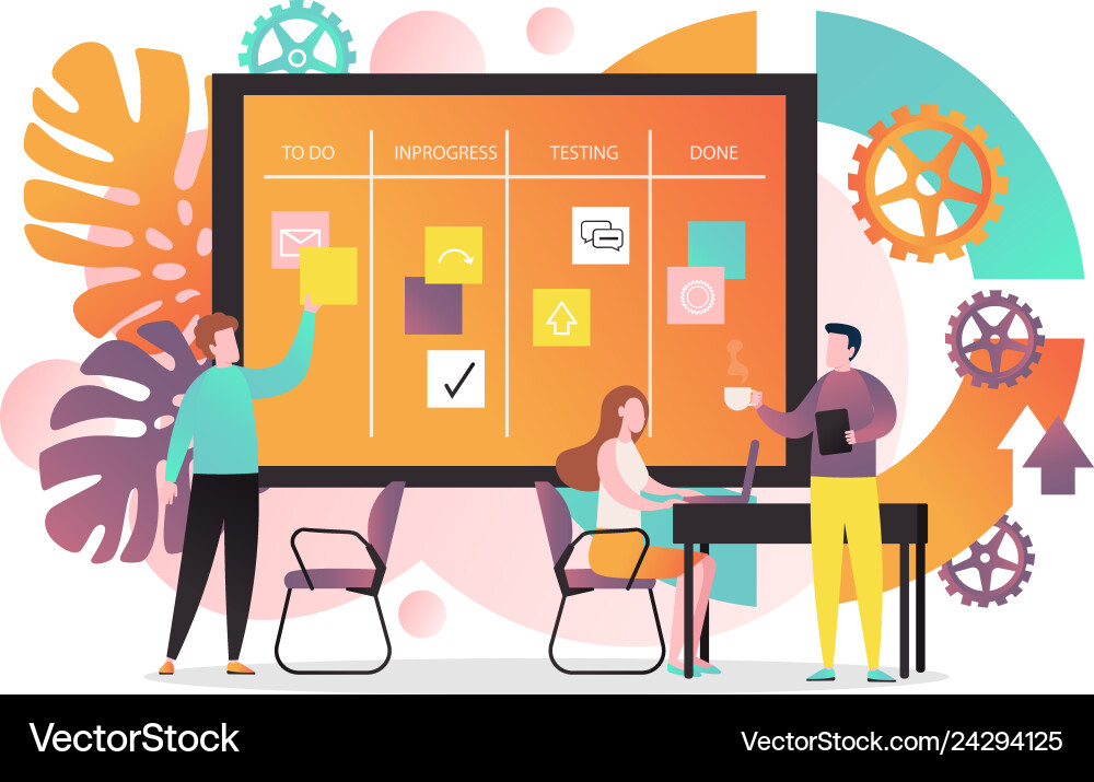 Agile Kanban Board Team Workflow vector image