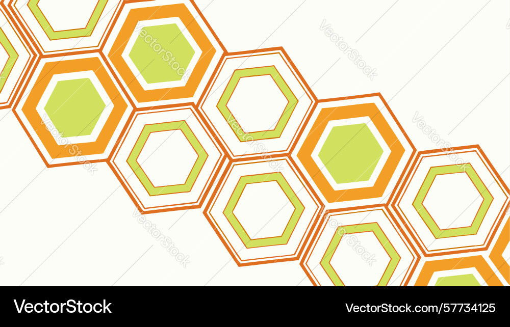 Bright hexagonal pattern in yellow and green Vector Image