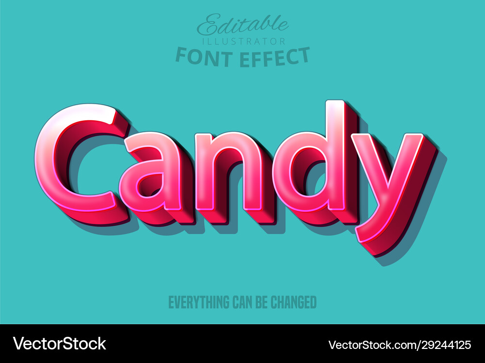 Candy text editable font effect vector image