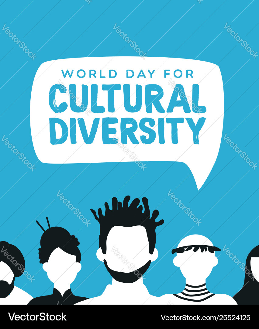 Cultural diversity card diverse people team Cultural diversity card diverse people team vector image
