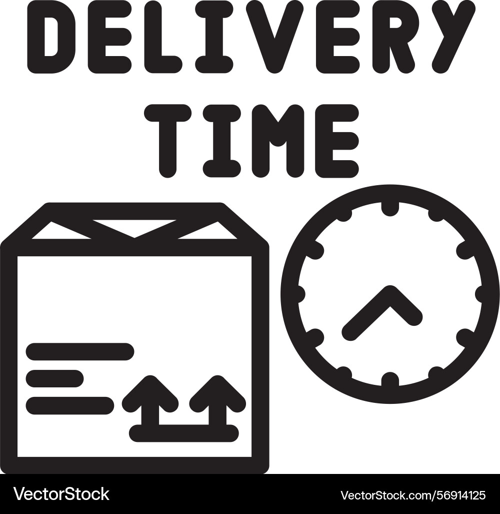 Delivery time linear style icon design Vector Image