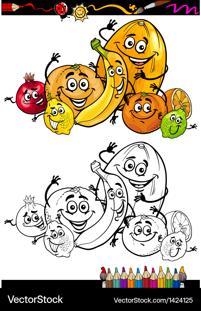 Funny Citrus Fruit Characters Vector Image