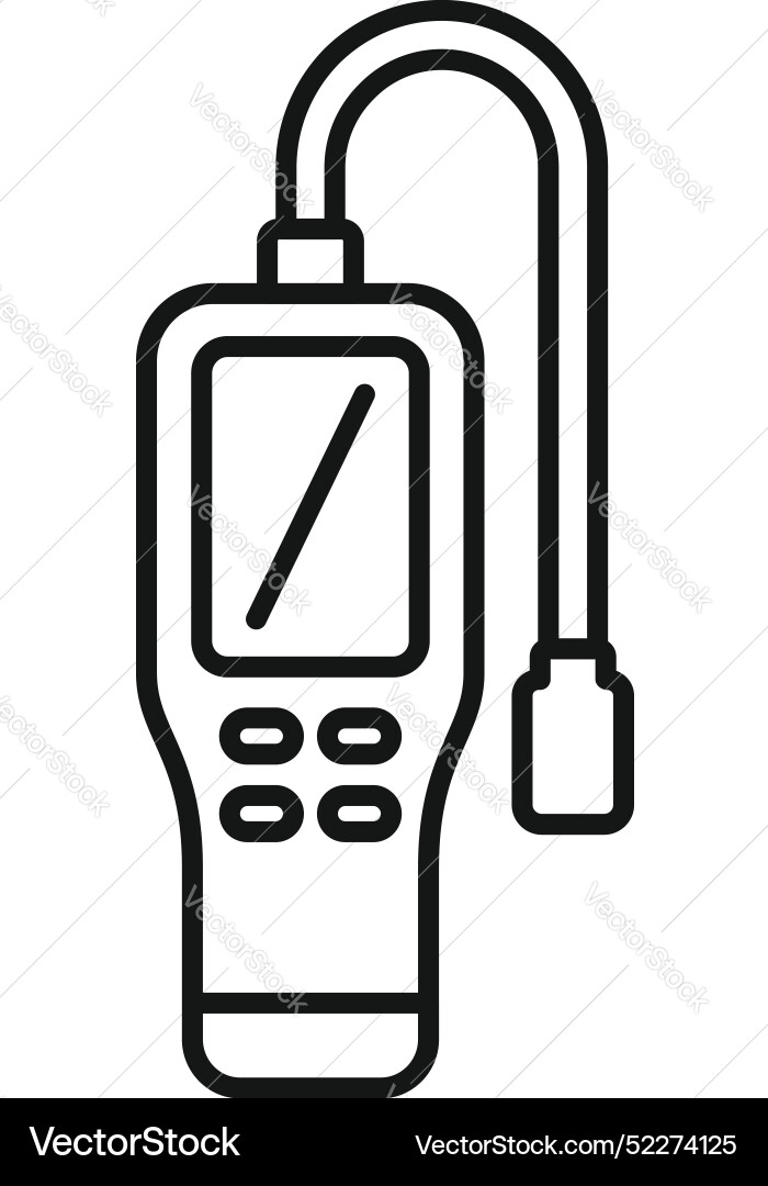 Gas detector device measuring methane level icon Gas detector device measuring methane level icon vector image