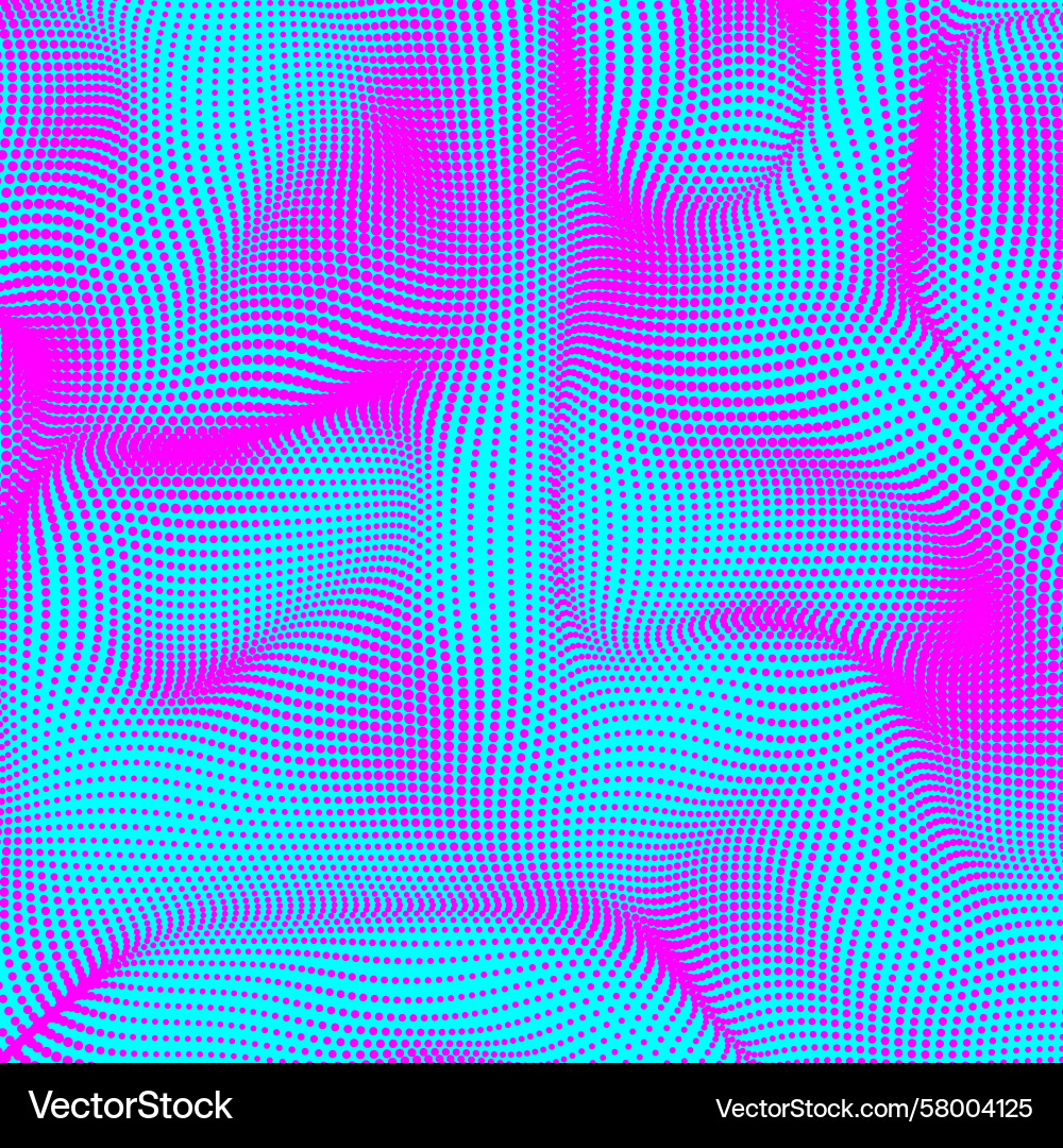 Halftone pattern dots wavy surface background Vector Image