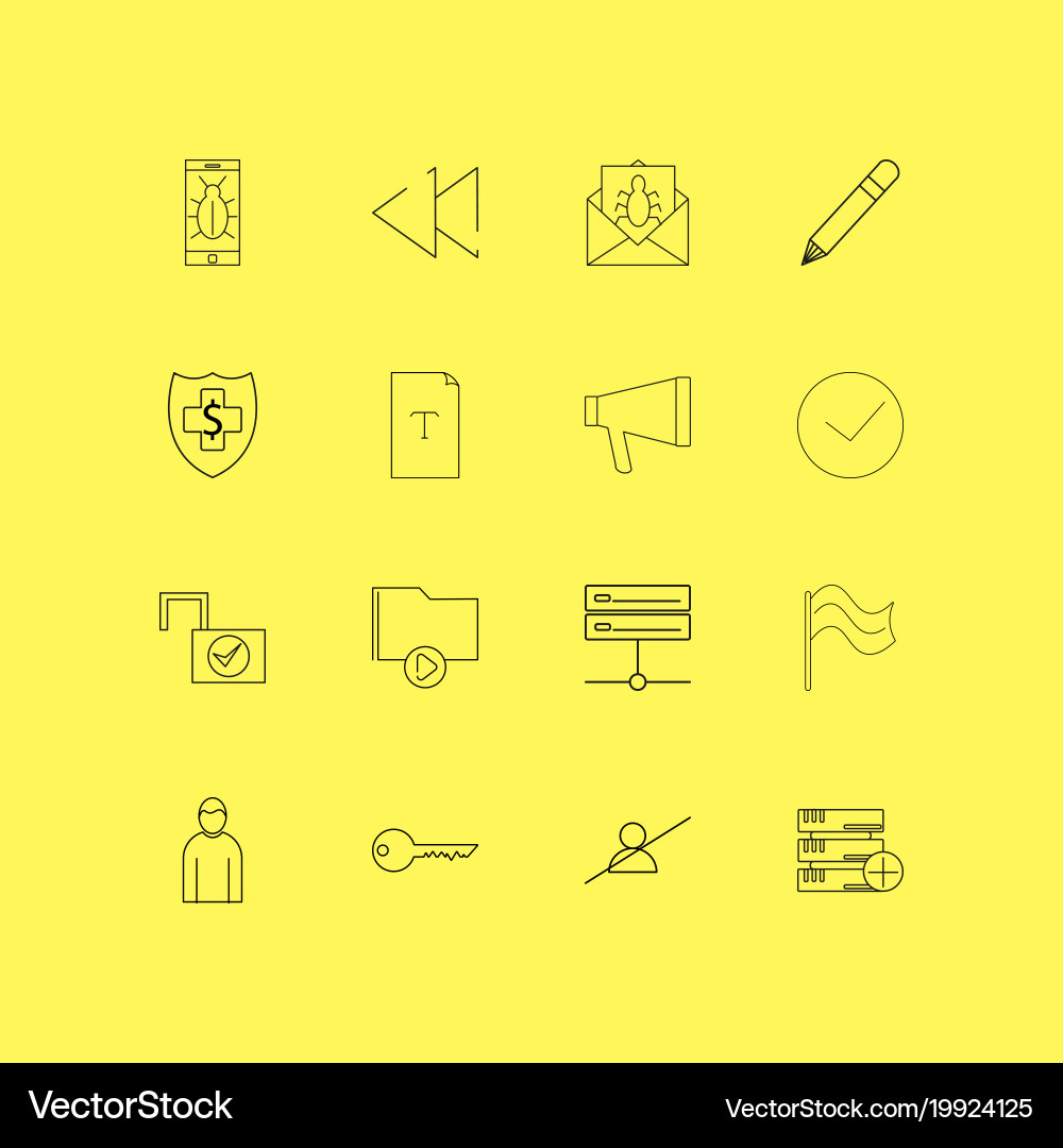 Internet of things linear icon set simple outline Vector Image