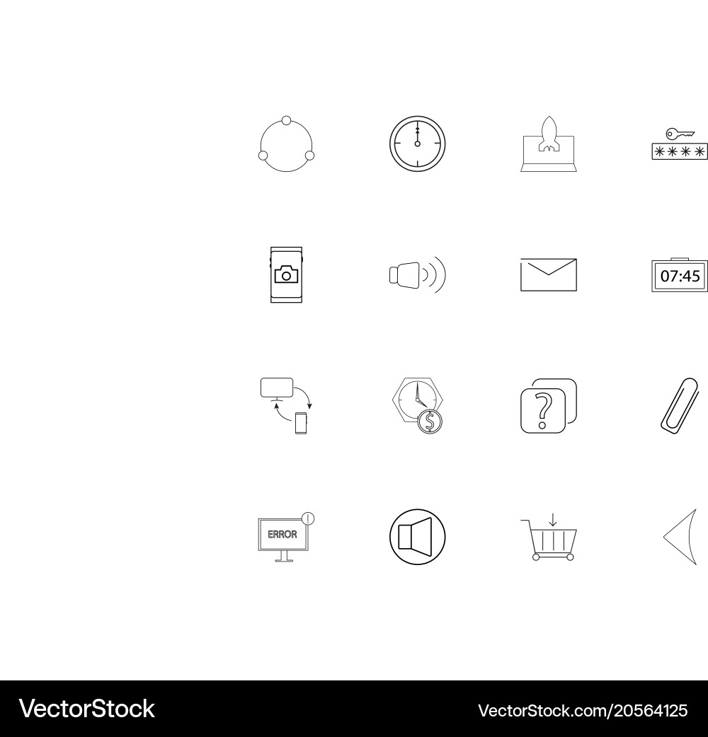 Internet of things simple linear icons set Vector Image
