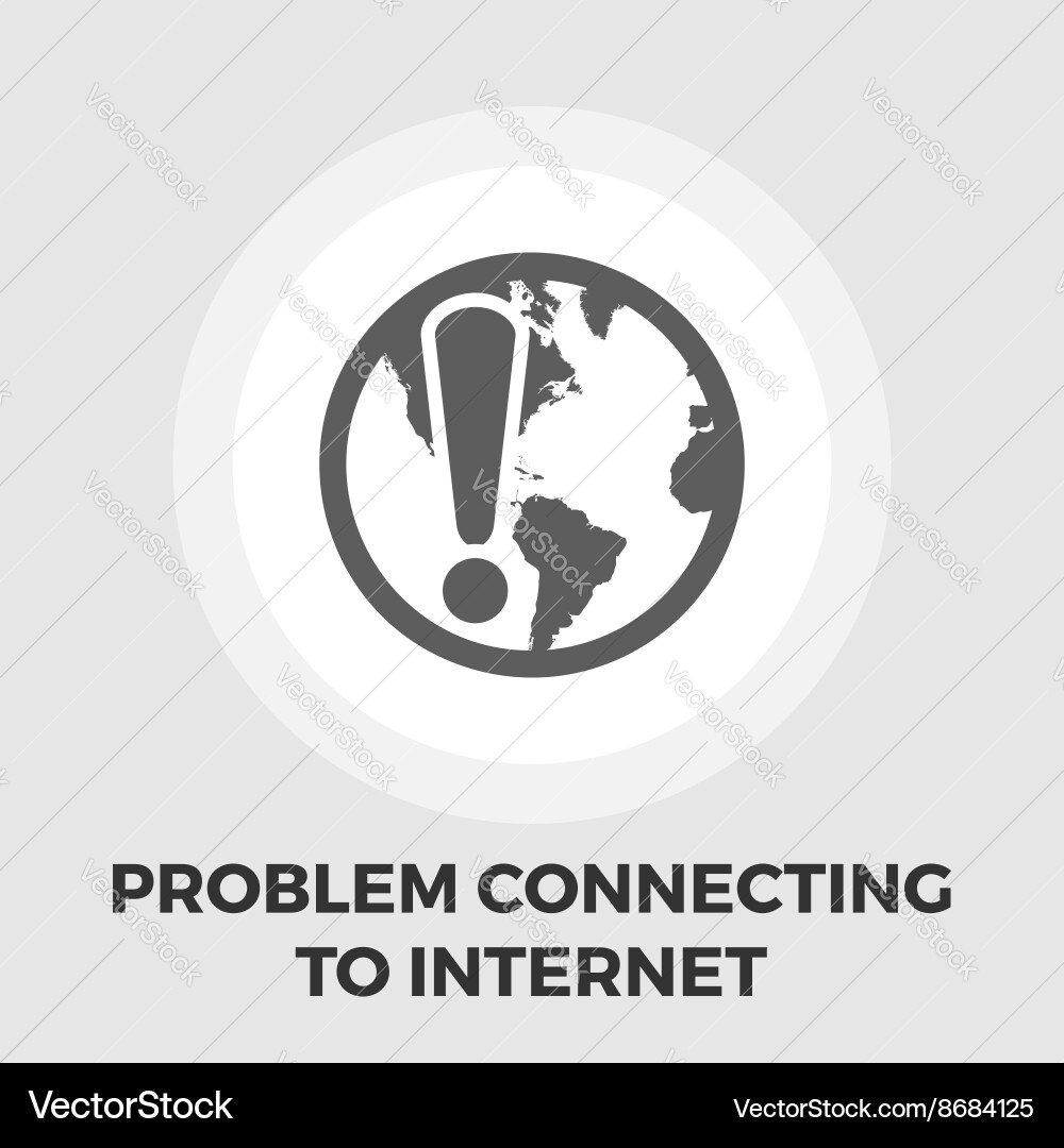 Problem connecting to the internet icon flat Vector Image