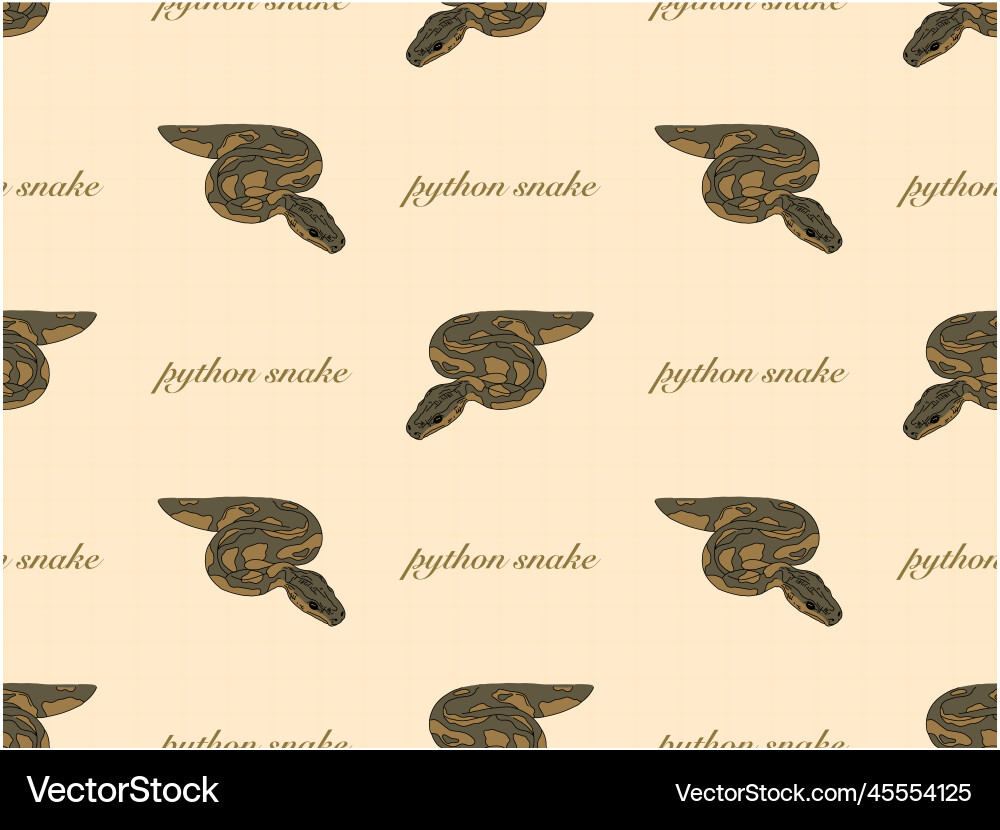 Python snake cartoon character seamless pattern Python snake cartoon character seamless pattern Vector Image