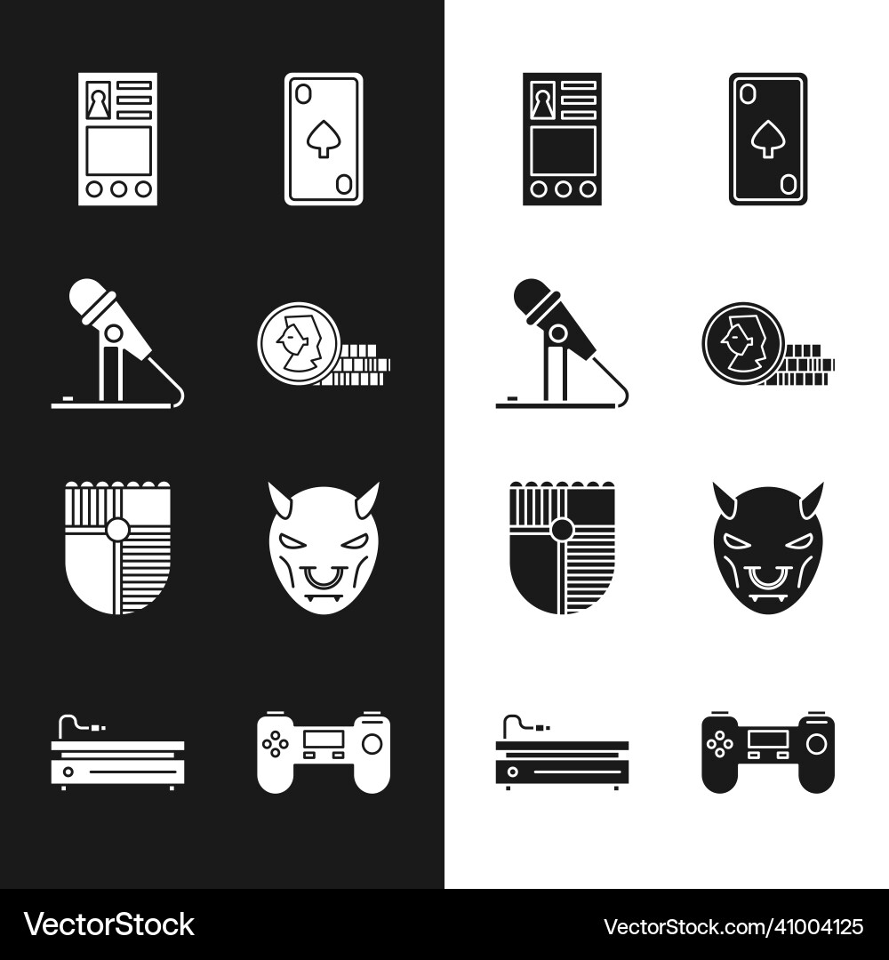 Set coin for game microphone create account Set coin for game microphone create account Vector Image