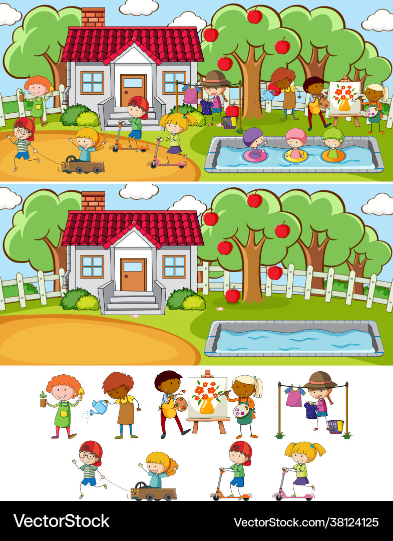 Set different horizontal scenes background Set different horizontal scenes background vector image