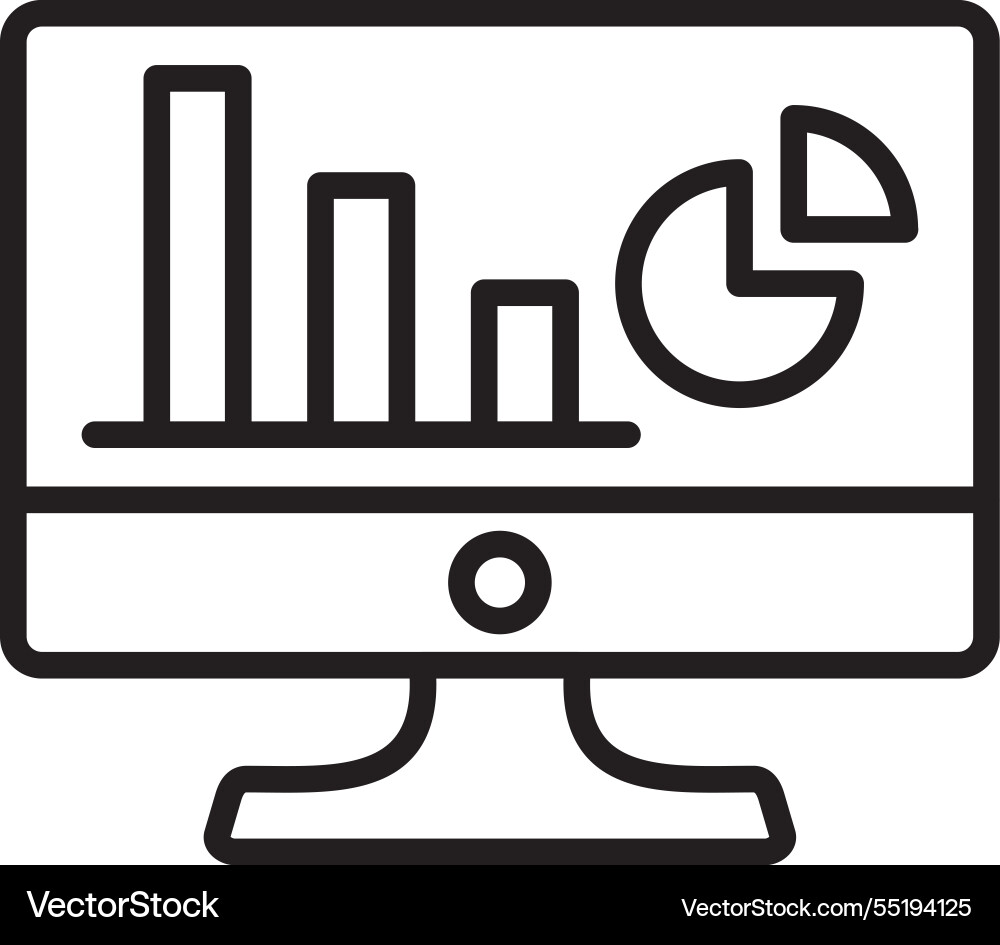 Web analytics line icon design vector image