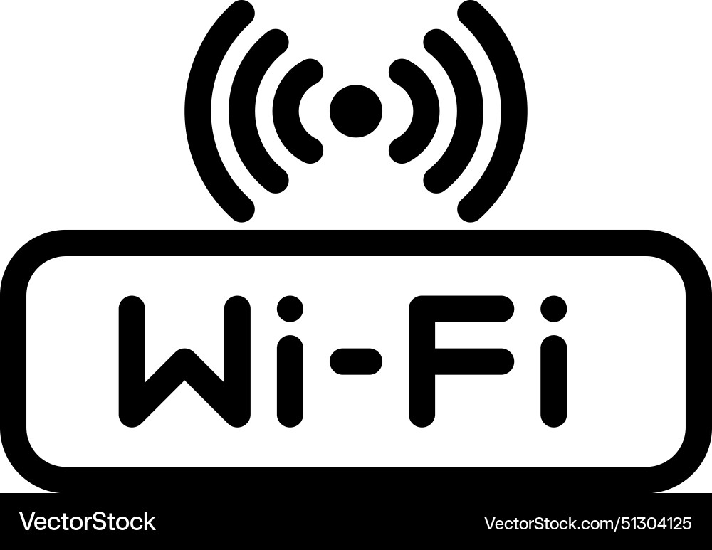 Wifi icon internet network symbol with outline Vector Image