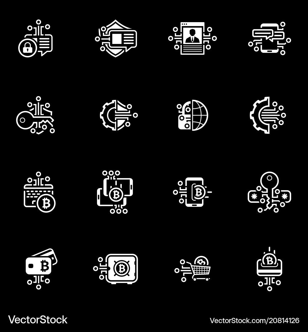 Bitcoin and blockchain crypto protection Bitcoin and blockchain crypto protection vector image