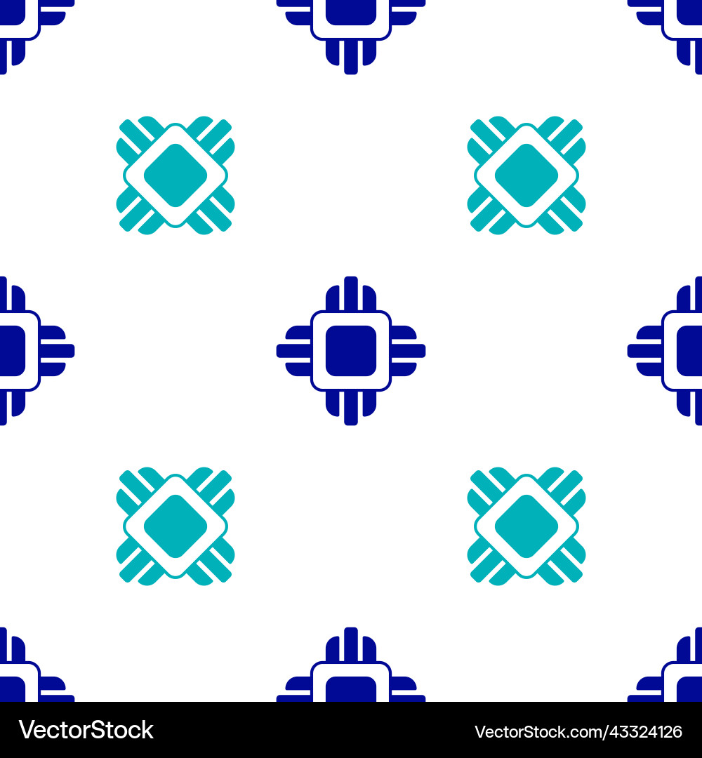 Blue computer processor with microcircuits cpu Blue computer processor with microcircuits cpu vector image