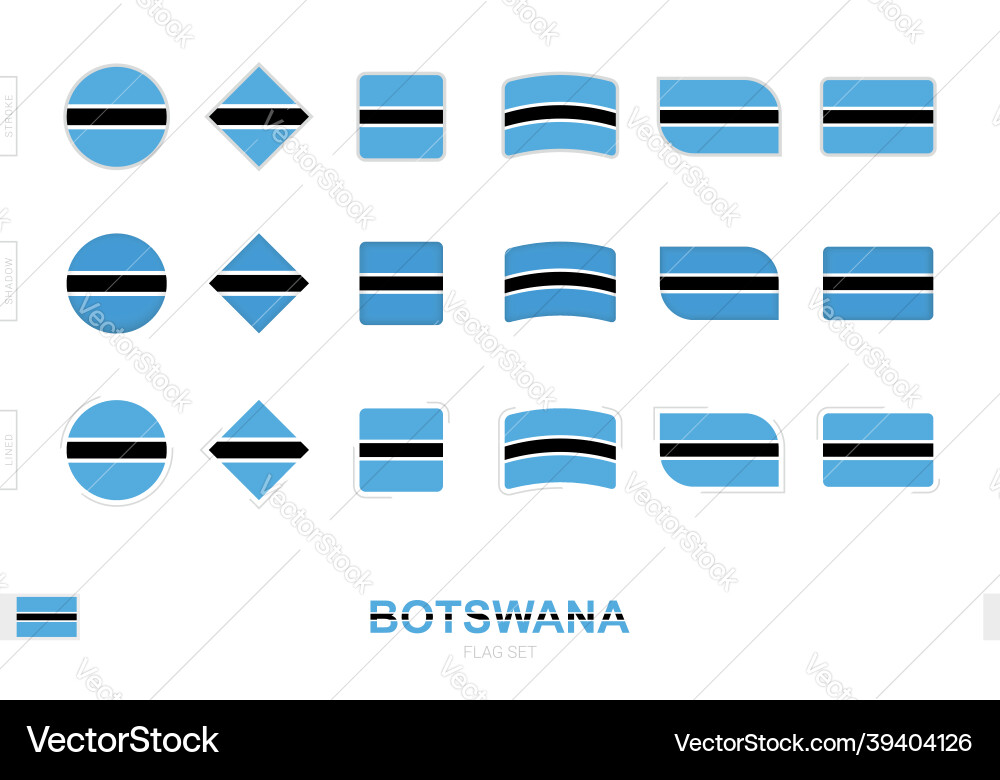Botswana flag set simple flags of vector image