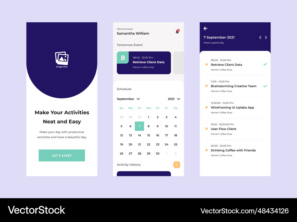 Calendar user interface design template Calendar user interface design template vector image