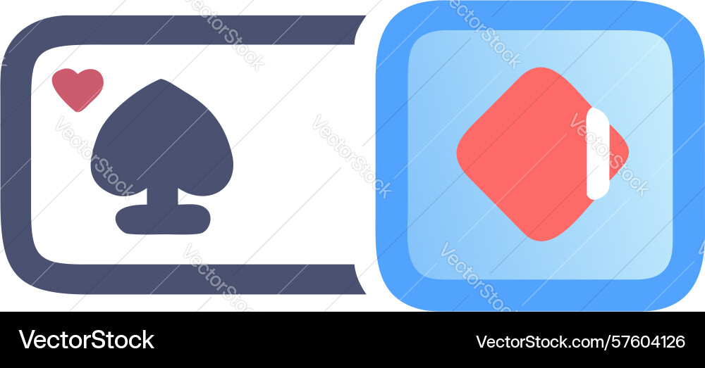 Card game player icon - suits and user profile vector image