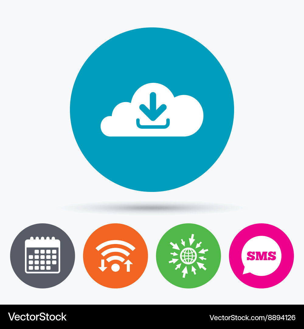 Download from cloud icon upload button Vector Image