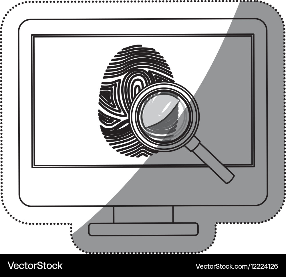 Fingerprint and computer design Vector Image
