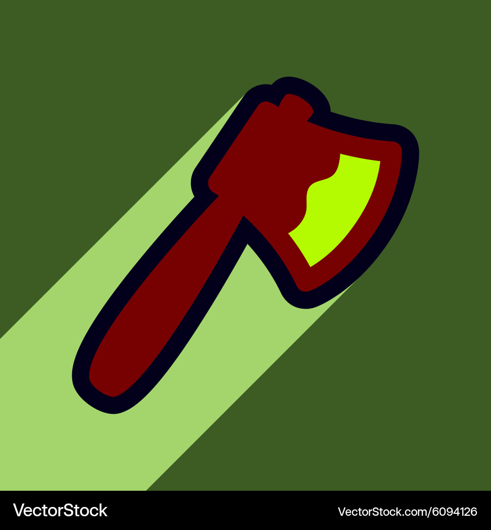 Flat with shadow icon axe on a colored background vector image