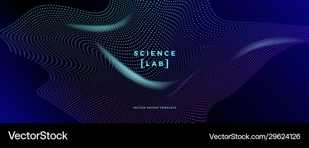 Futuristic background with dynamic particles Vector Image
