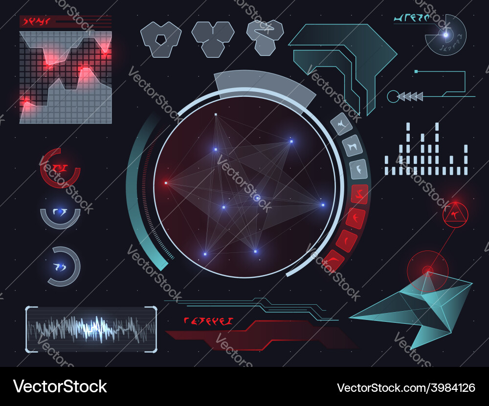 Futuristic user interface hud vector image