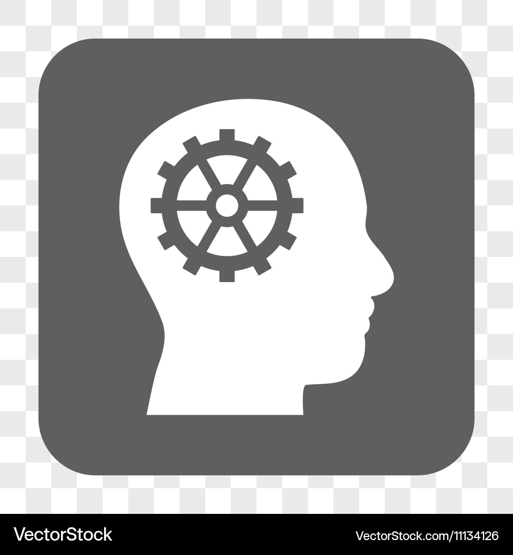 Intellect rounded square button vector image