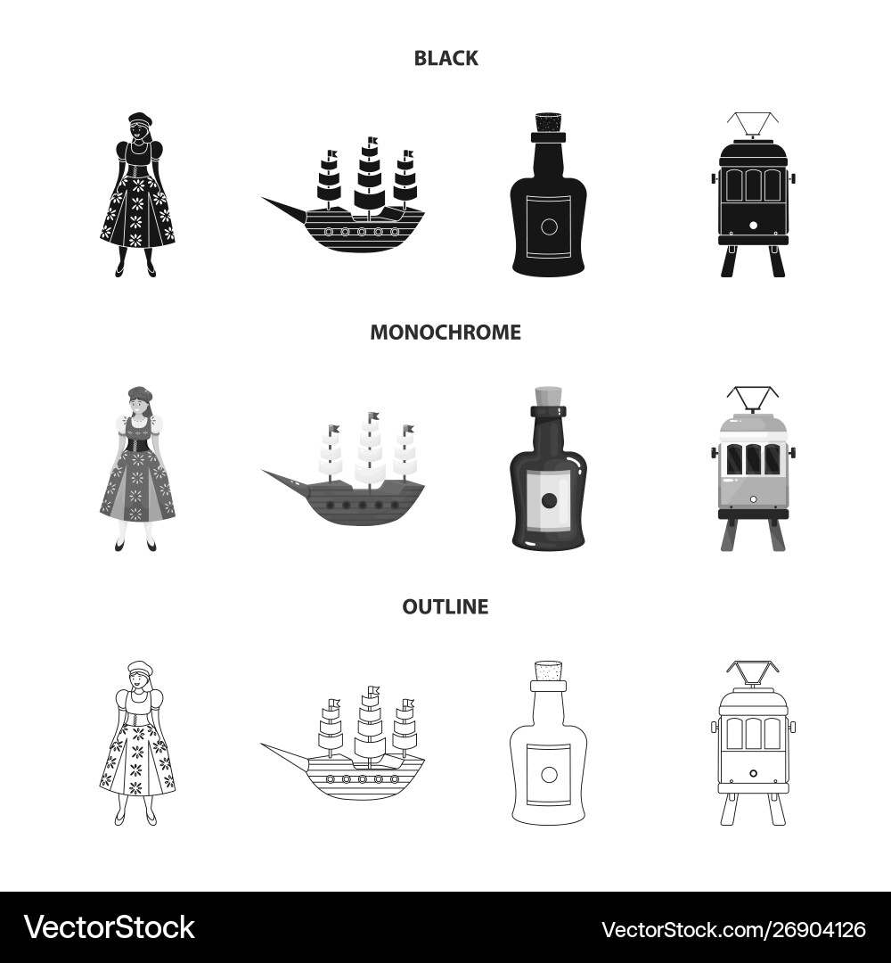 Isolated object and historic symbol set Vector Image