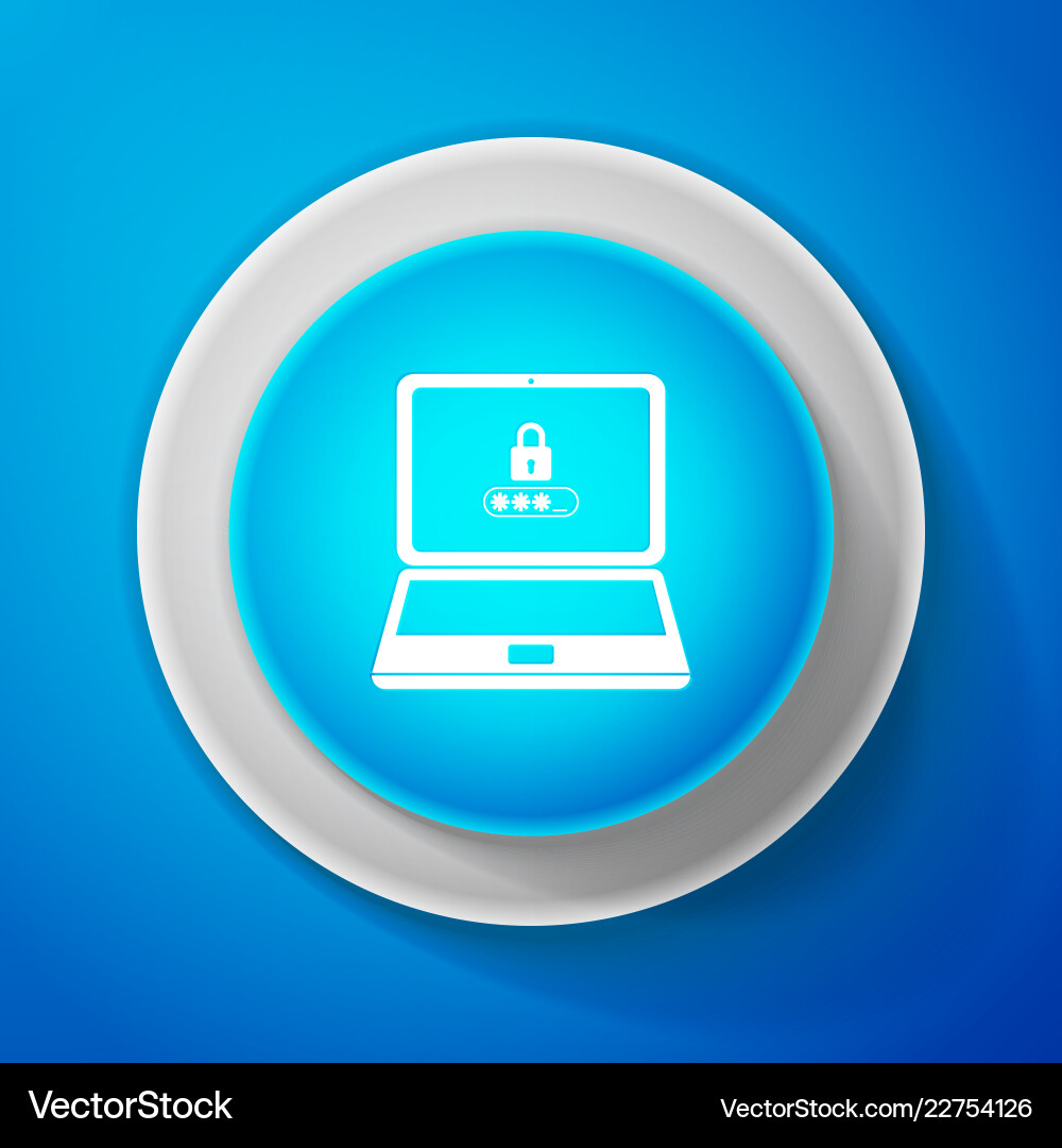 Laptop with lock and password form page on screen vector image
