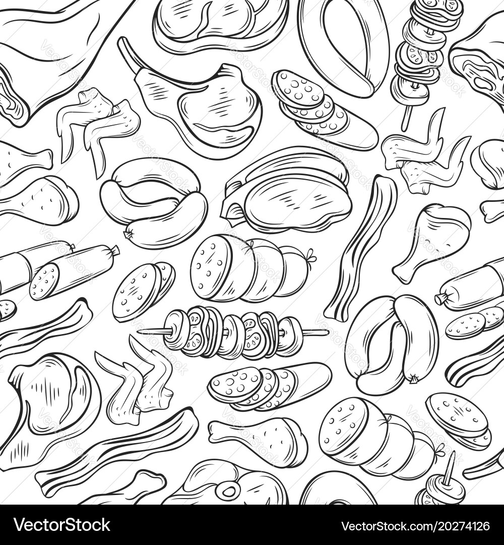 Meat products Royalty Free Vector Image - VectorStock