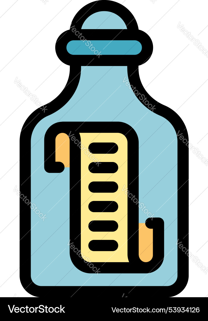 Message in a bottle with cork representing Message in a bottle with cork representing vector image
