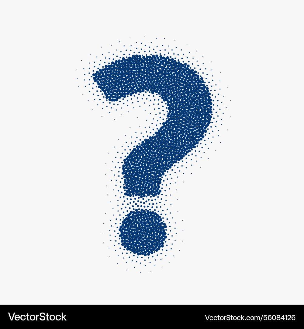 Particle style question mark sign background Vector Image