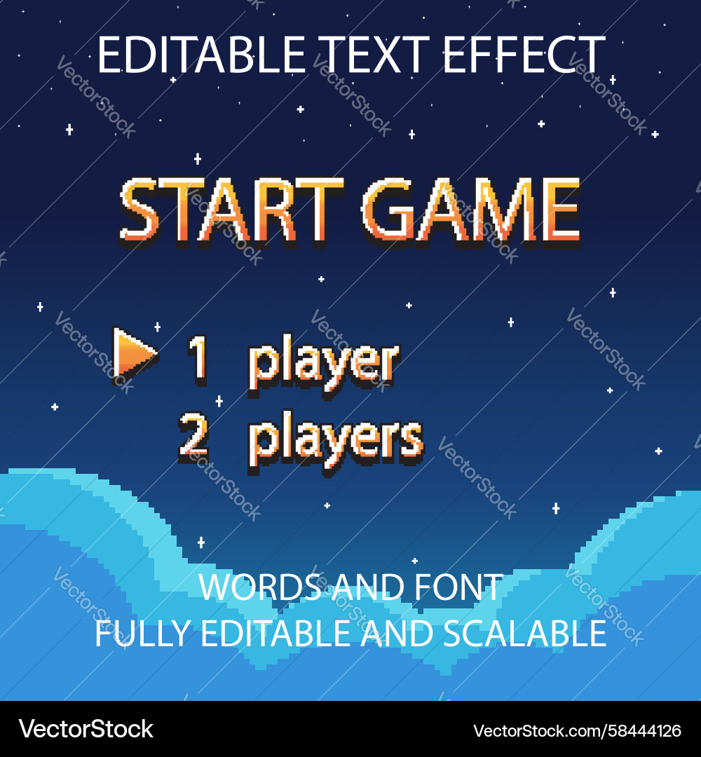 Retro Pixel Text Effect Vector Image