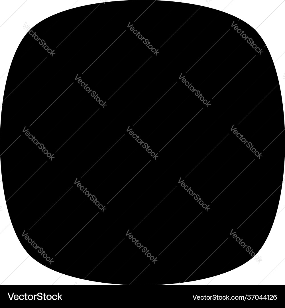 Rounded polygon shape in black smooth soft spot Vector Image