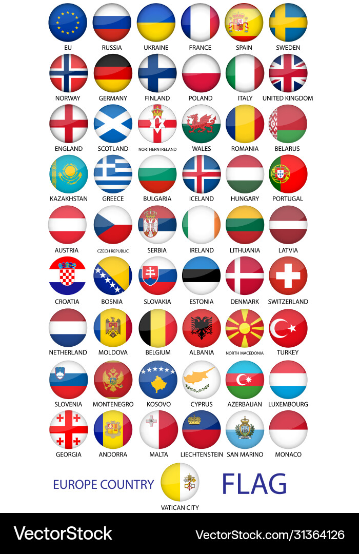 Set round emblem symbol all europe Set round emblem symbol all europe vector image