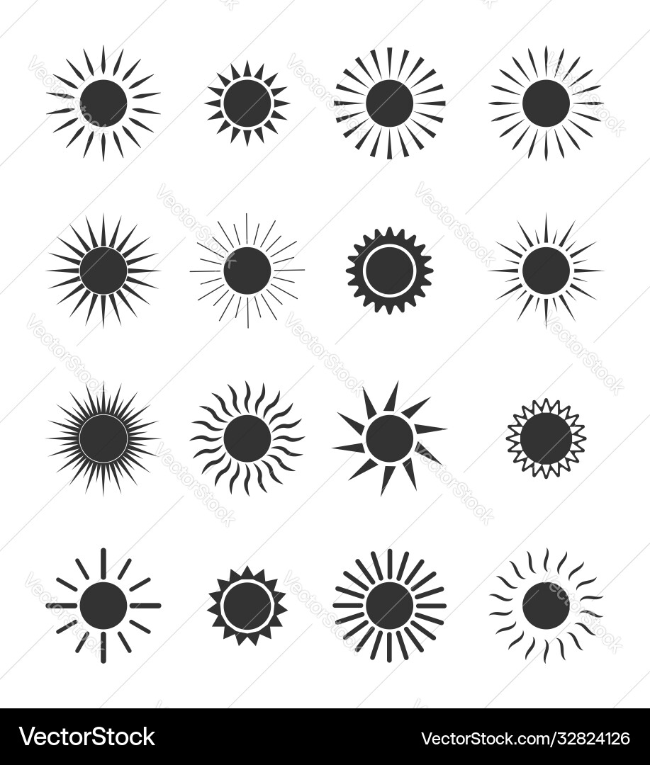 Sunburst Circles with Rays vector image
