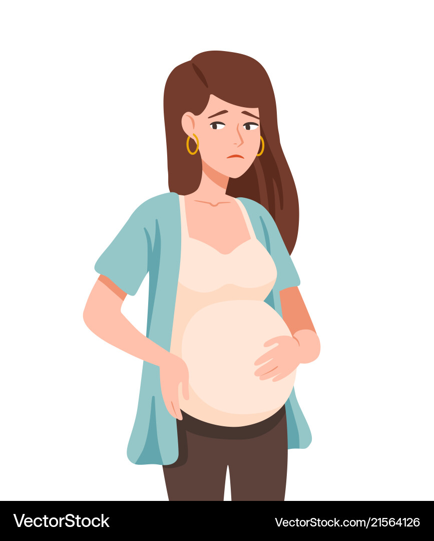 Unhappy Teenage Pregnant Woman vector image