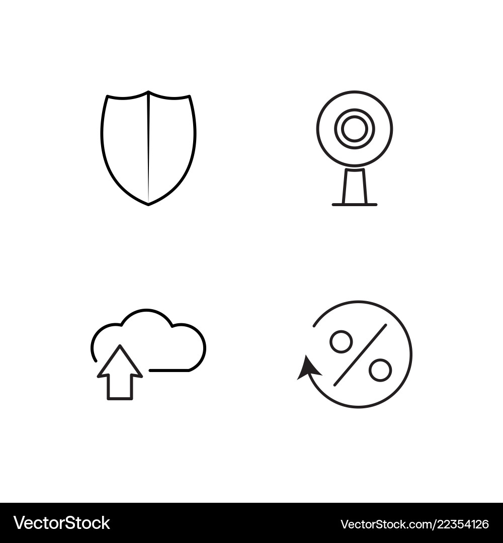 Web simple outlined icons set Vector Image