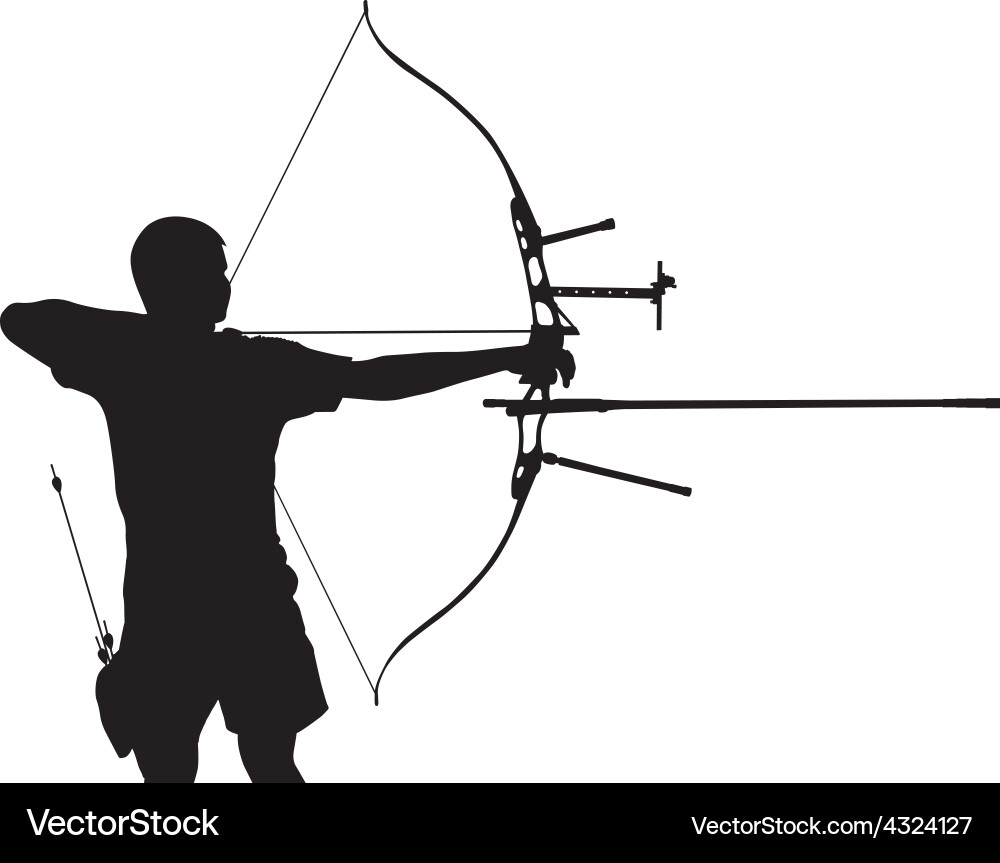 Archer in Action Silhouette vector image