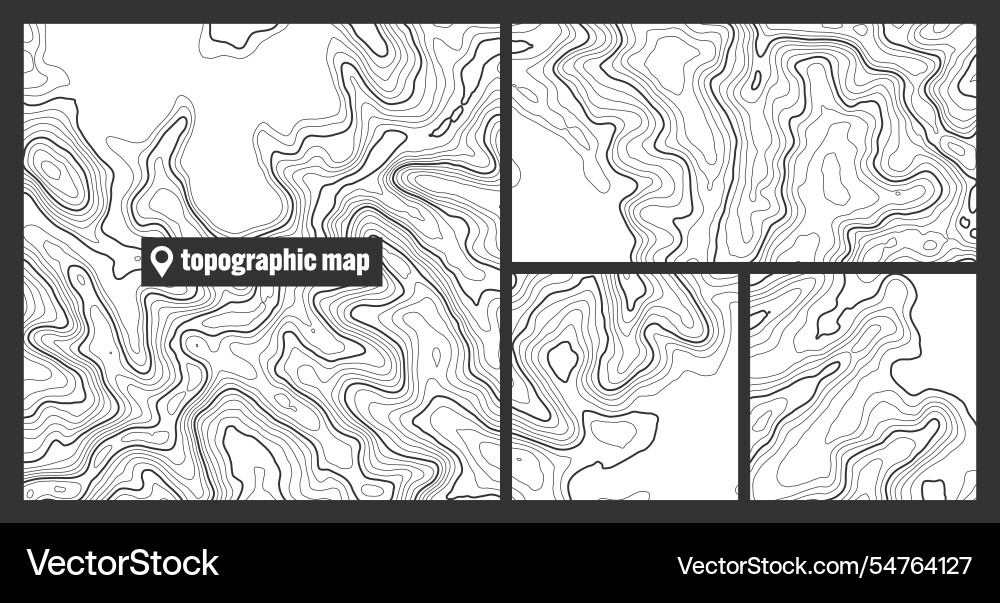 Colorful topographic map sets with contour lines Colorful topographic map sets with contour lines vector image