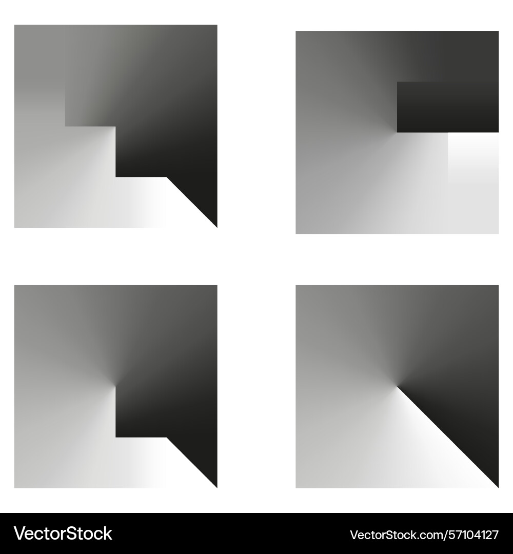 Corner shadow icon frame depth quadrant layout Vector Image